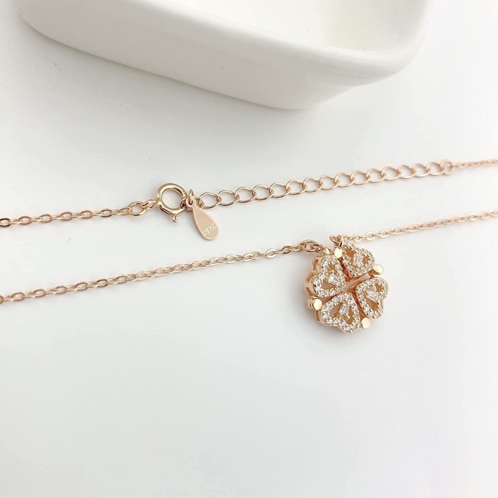 ☘ Four Leaf Heart Shape Necklace | Heart shaped necklace, Four leaf clover  necklace, Clover necklace